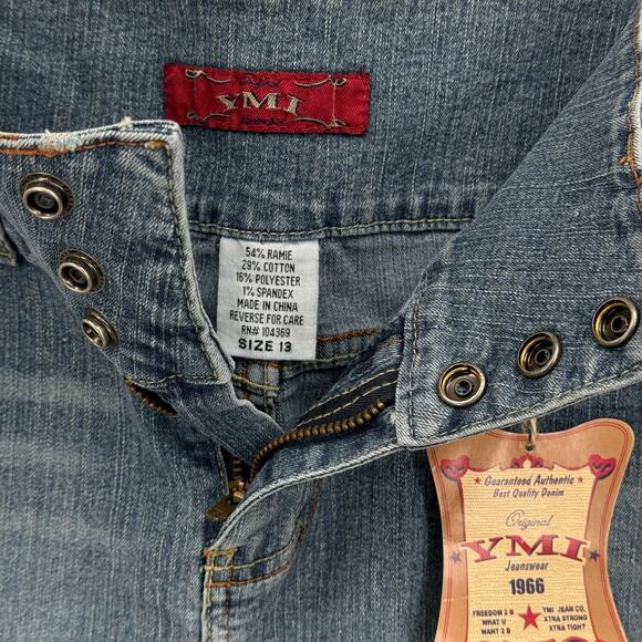 YMI Micro Mini Y2K Skirt SZ 13 Blue Women's VTG Distressed Streetwear Gyaru NEW - Picture 8 of 9